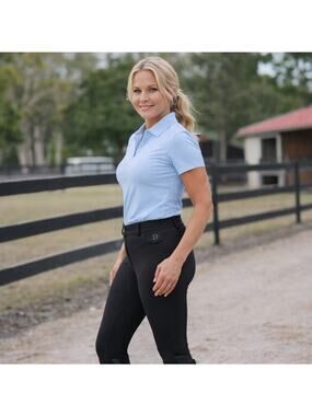 Dublin Black Riding Breeches Equestrian Pants Knee Patch Stretch 34